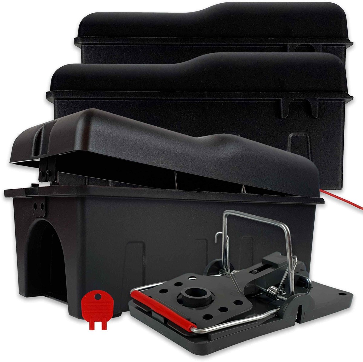 Dailygoods- Rattenval Professionele Kwaliteit - Rattenval Box - Rattenvallen voor Binnen - Vangbox voor Gevoelige Gebieden - Compact Ontwerp - 100 mm Breed - Rattenvalbox