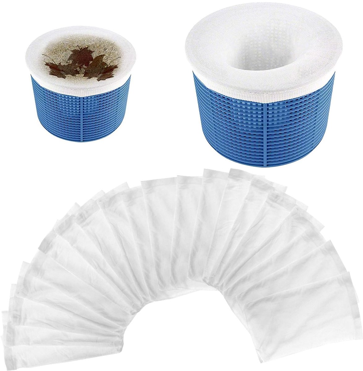 Dailygoods- Skimmersokken 20 Stuks - Herbruikbaar - Filterbeschermers - Zwembad Skimmersokken - Perfecte Filtratie - Rekbaar en Zacht - Filterzak
