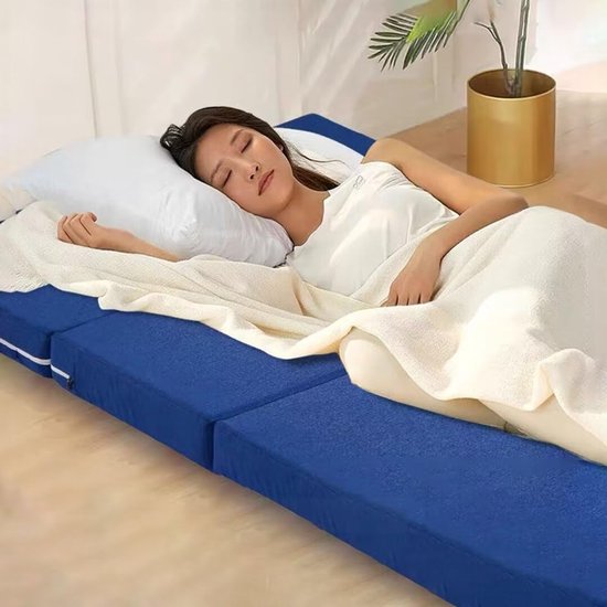 Vouwmatras - Gastenmatras Reisbed - Logeren en Reizen - Afneembare Wasbare Hoes - 90x200 cm - Lichtbruin — afbeelding 5