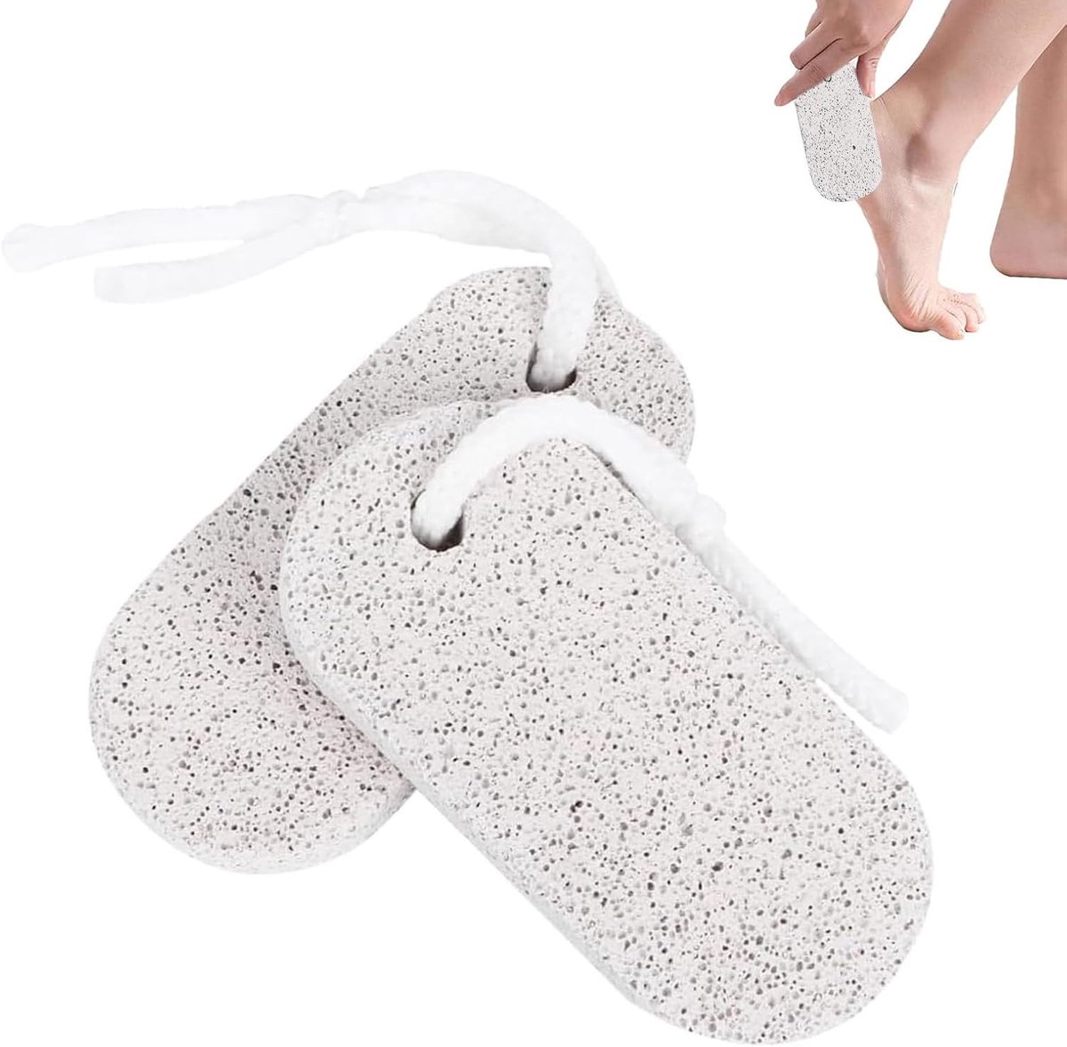 Natuurlijke Pumice Steen Set van 2 voor Voetverzorging, Eeltverwijderaar en Zachte Reiniging voor Voeten en Handen