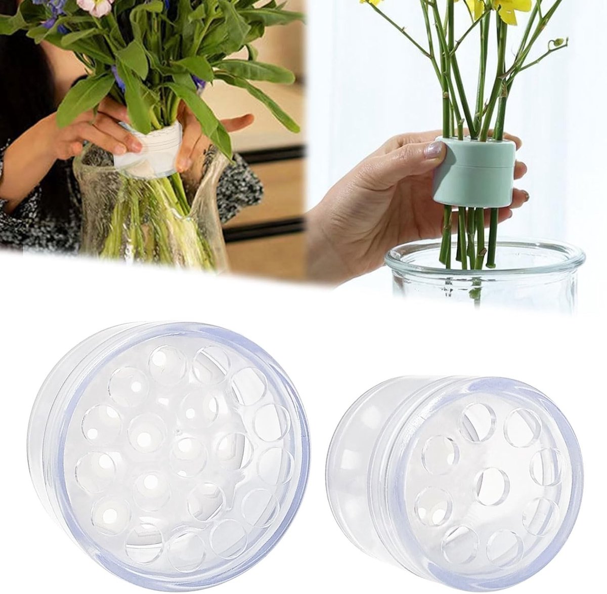 Set van 2 Bloemstelenhouders, Spiral Ikebana Houder voor Boeketten, Creatieve Arrangements voor Thuis en DIY Bloemstukken