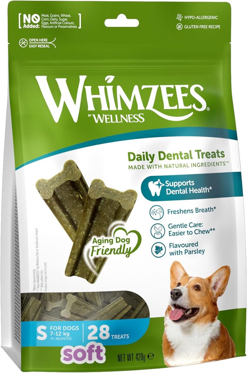 SnelShoppen - WHIMZEES Stix Soft S, 28 Stuks - Kauwsnack voor Kleine en Oudere Honden, Natuurlijk, Graanvrij, Vegetarisch, Zonder Toegevoegde Suiker