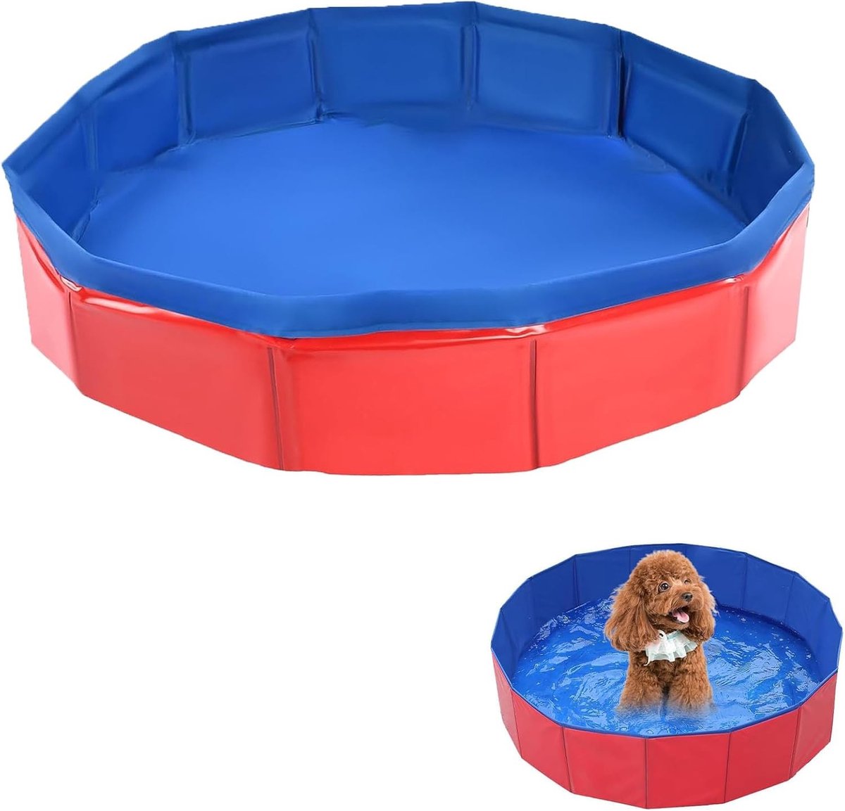 Vouwbare hondenpool voor kleine honden - 50 x 8 cm, PVC, ideaal voor verkoeling en waterplezier