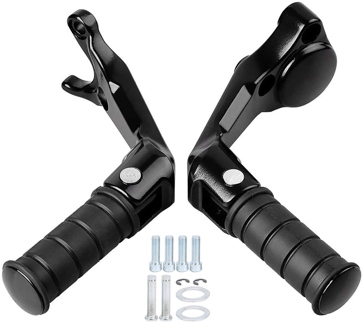Dailygoods- Voetsteunen Antislip - Motorfiets Voetsteunen - Aluminium/Rubber - Geschikt voor Victory Octane 2017 - 2 x Voetsteunen - Verstelbaar Vouwontwerp - Motorpedalen