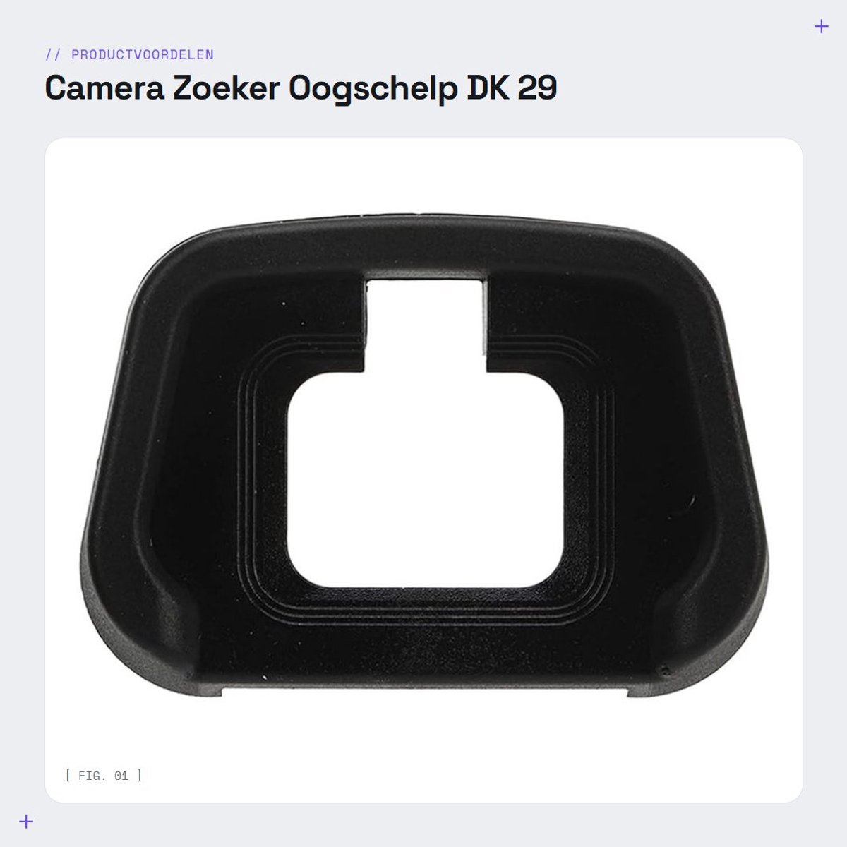 Dailygoods- Oogschelp Camera Zoeker - DK 29 - Geschikt voor Z5/Z6/Z7/Z6II/Z7II - Eenvoudige installatie - ABS materiaal - Voorkomt strooilicht - Oculair