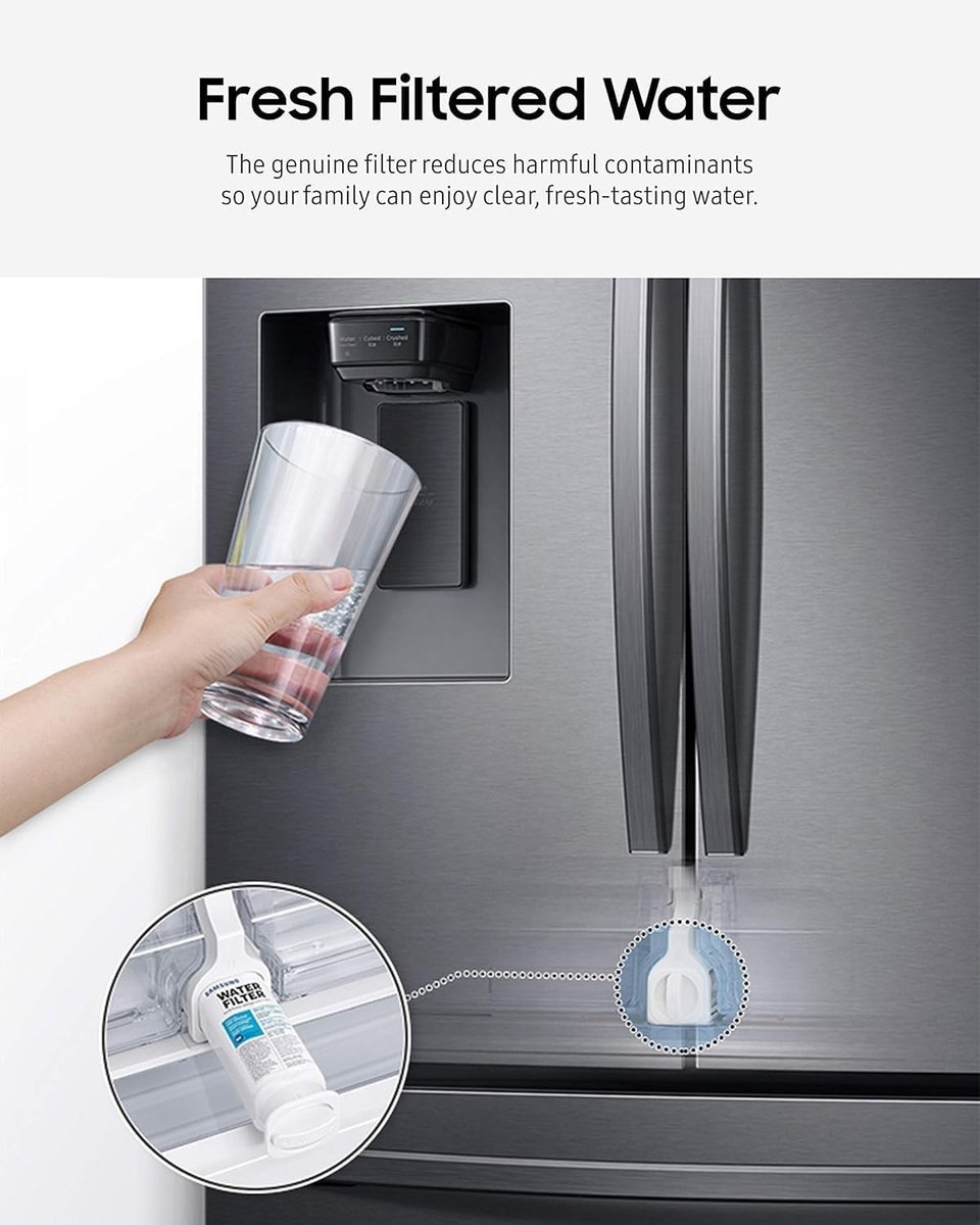 Hoge Efficiëntie Waterfilter voor Koelkast, Vervangingscartridge voor Zuiver Drinkwater, Verbeterde Filtratie en Compatibiliteit met Diverse Koelkasten