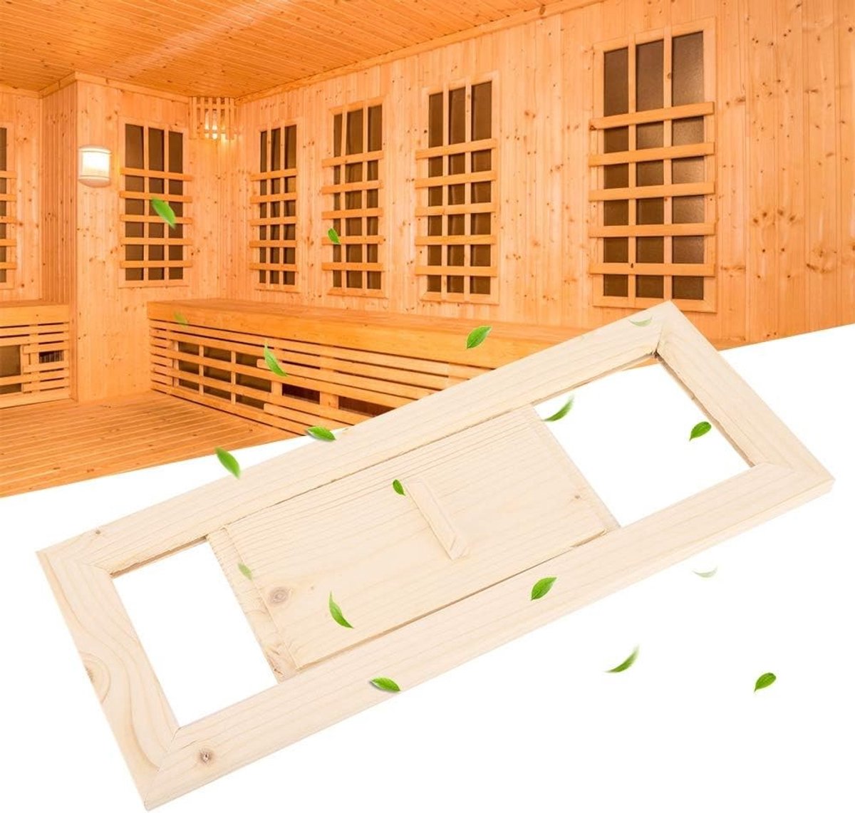 Rectangulaire Houten Ventilatierooster voor de Sauna met Luchtgaten - Ideaal voor Stoomsau