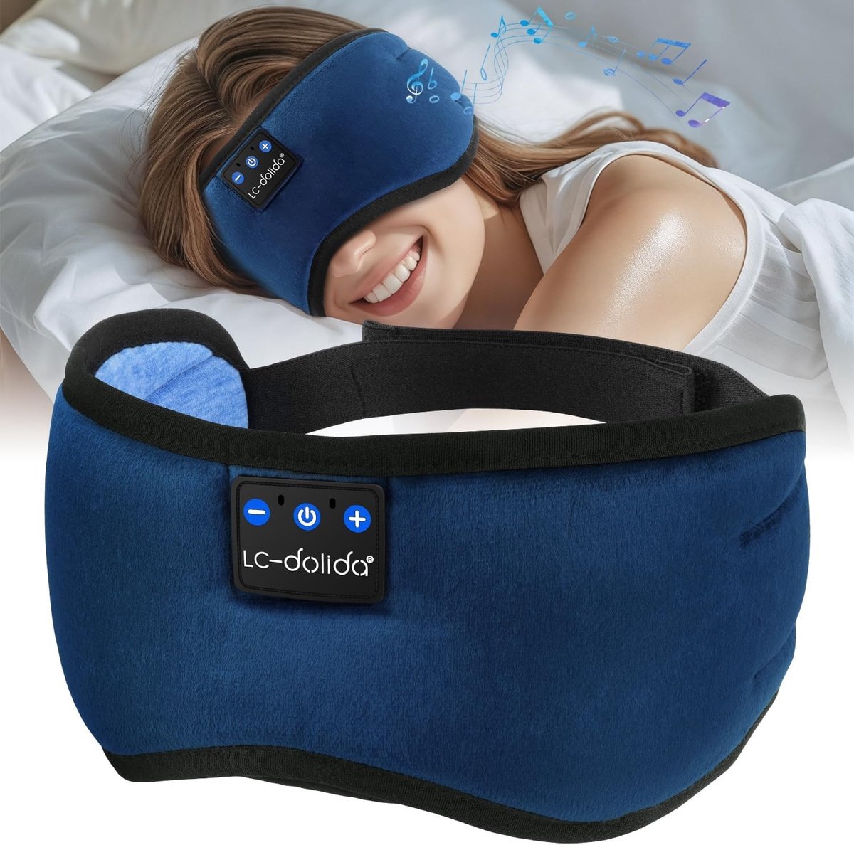 Totaal verduisterend oogslaapmasker met Bluetooth-hoofdtelefoon voor zijslapers, ademend en comfortabel met ultradunne stereoluidsprekers voor optimale slaapkwaliteit