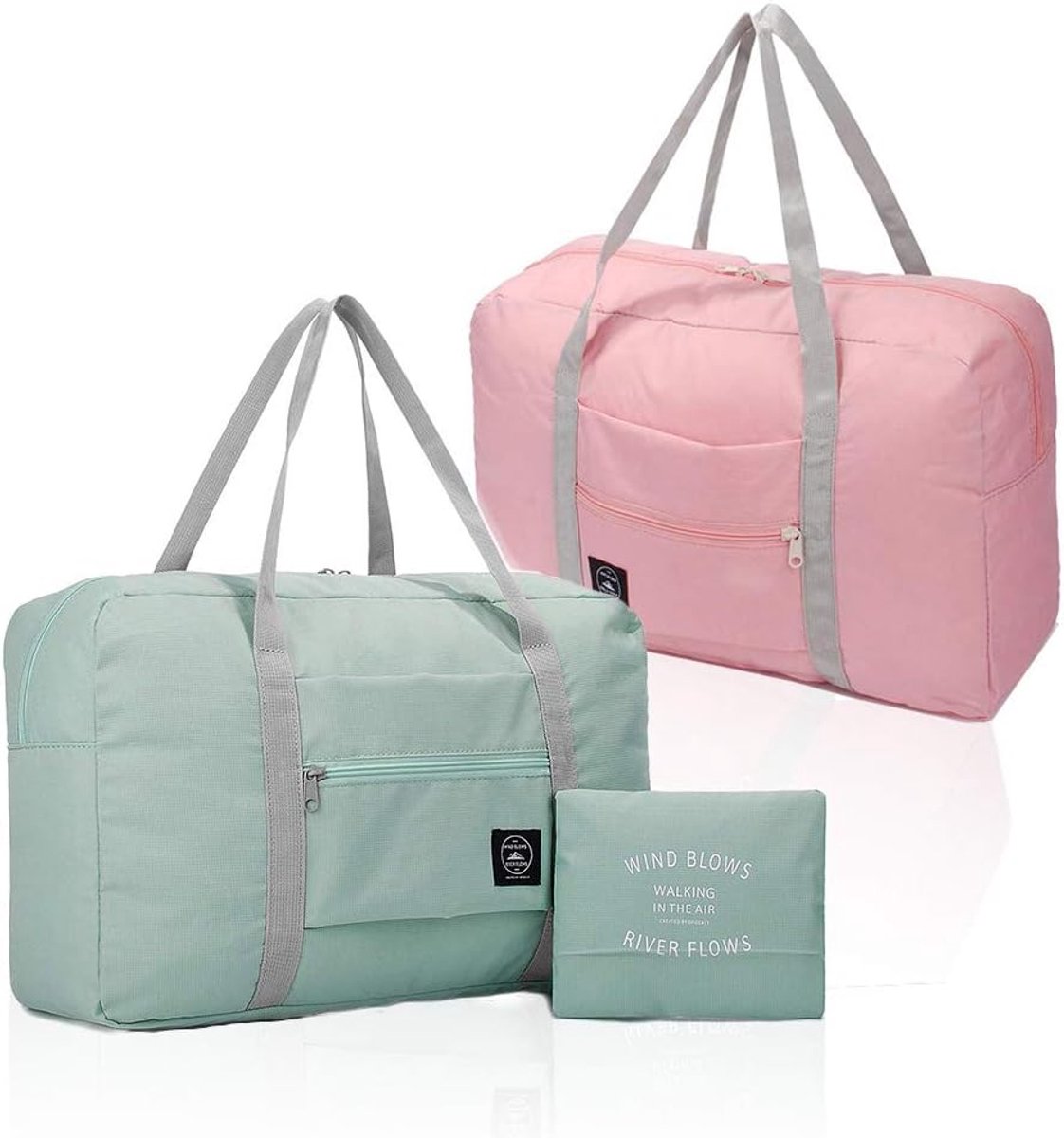 Thijox - Opvouwbare Reistas 2x, Waterdichte Handbagagetas, Lichte Sporttas voor Sport, Gym, Vakantie, Reis, 30L, Zwart