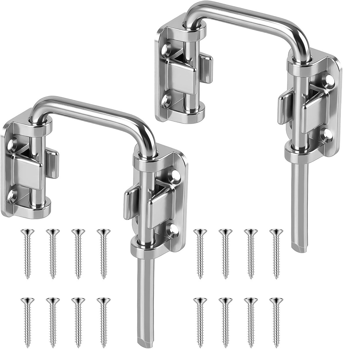 Verstelbare RVS Latch Lock voor Schuifdeuren, Veiligheidsvergrendeling voor Stallen, Ramen en Hekken, 2 Stuks, Zilver, Flexibel en Duurzaam
