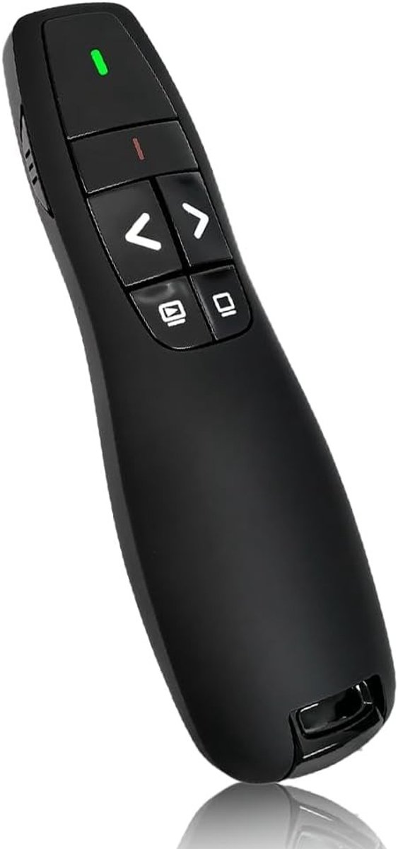 Draadloze Presentatie Afstandsbediening, 2.4GHz USB Controller met 6 Knoppen voor PowerPoint, Whiteboard en Laptop voor Windows, Mac, Linux en Android