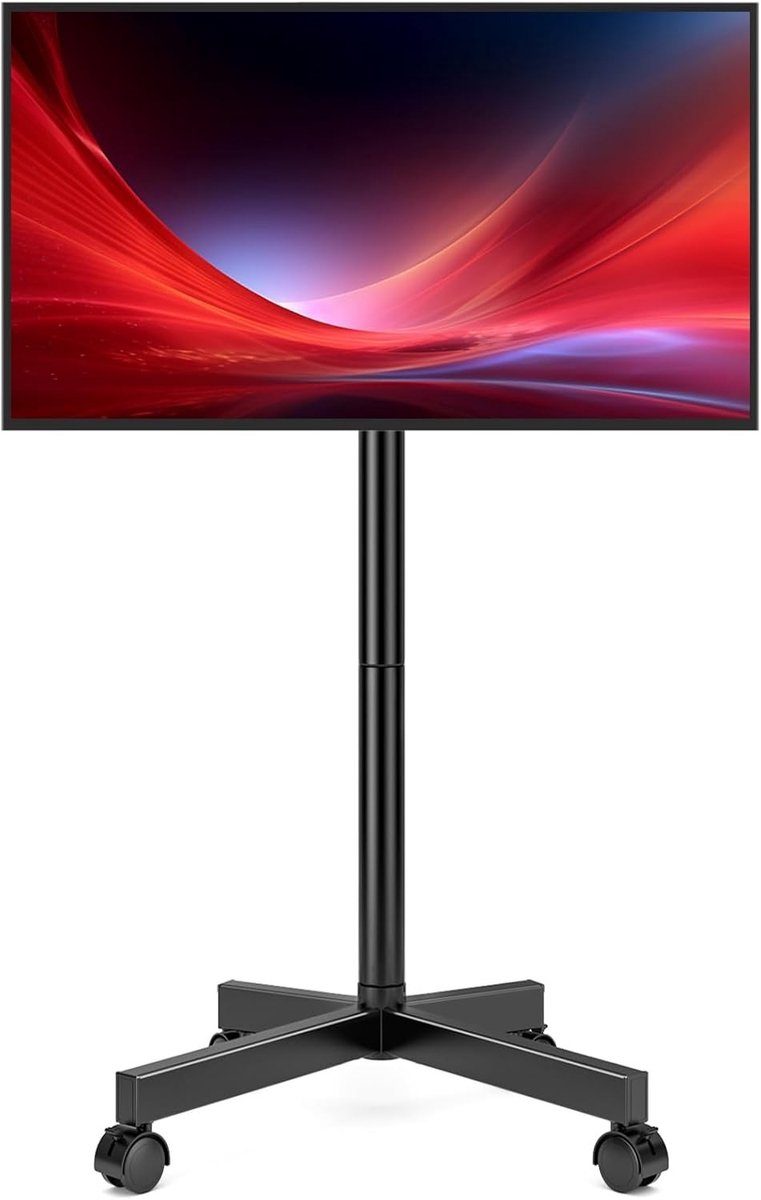 Mobiele TV standaard voor televisies van 23-60 inch, TV trolley met wielen, vloerstandaard tot 35 kg, max. VESA 400x400 mm, ideaal voor woonkamer en kantoor
