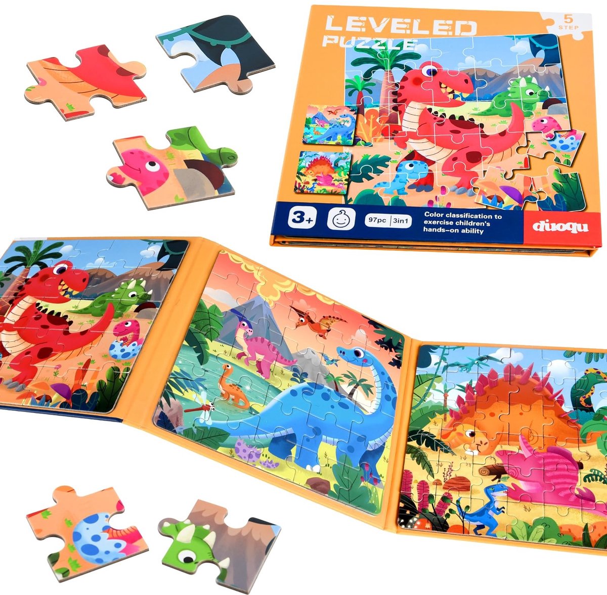 Magnetische Puzzels voor Peuters - 97-delige Dinosauruspuzzel