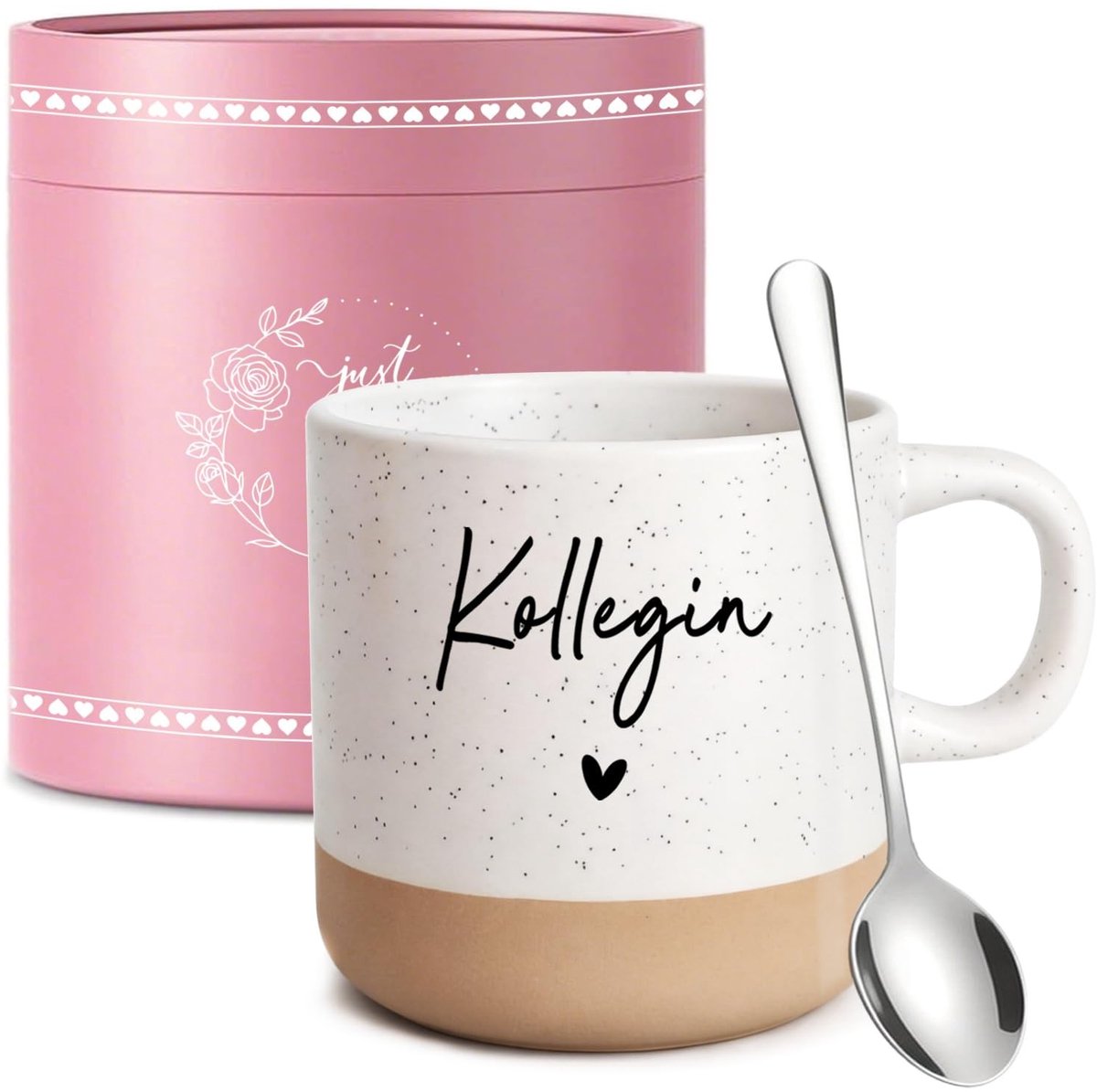 Koffiemok met lepel en geschenkdoos - 360 ml