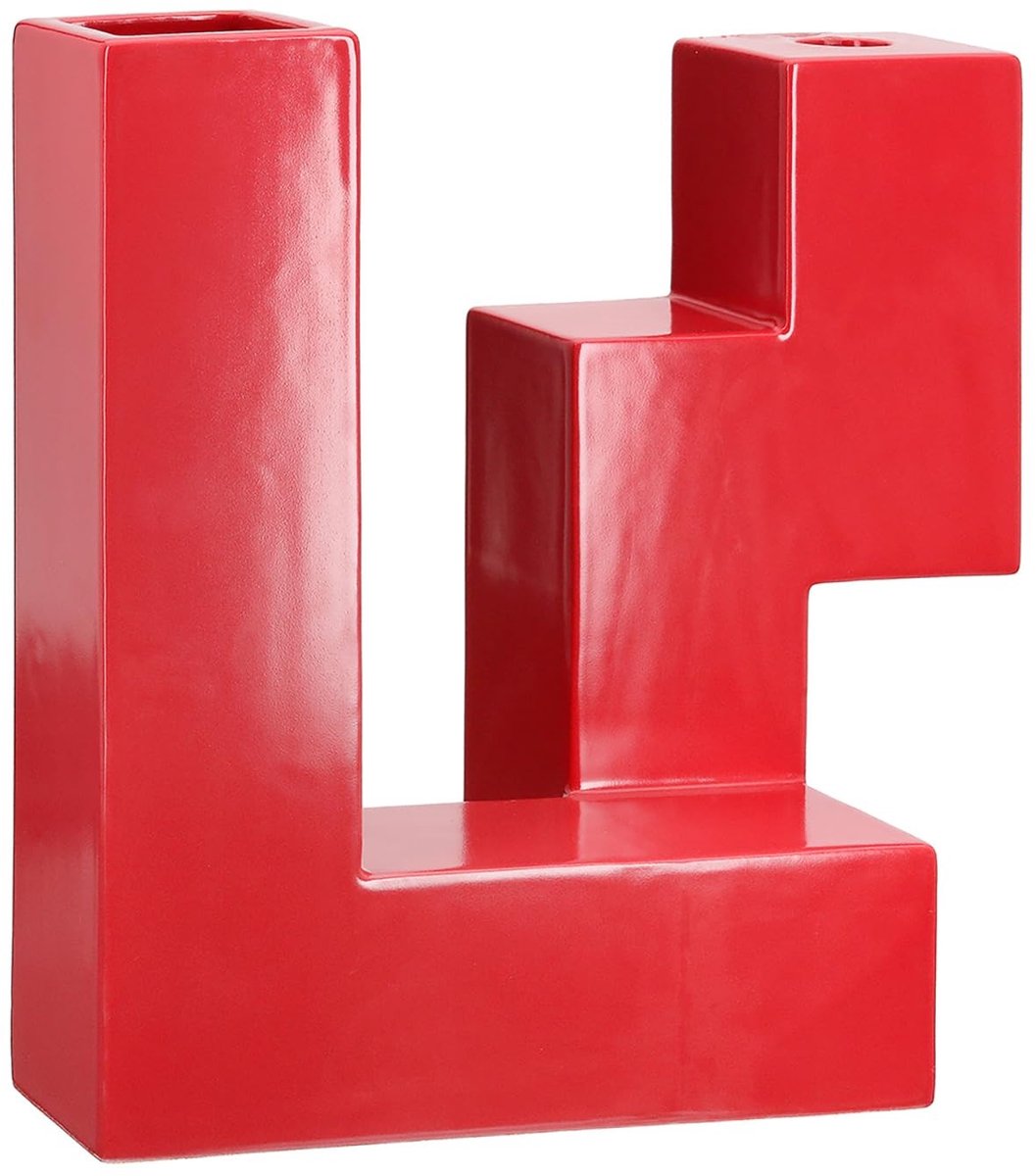 Kaarsenhouder Vaasje - Keramiek Rood 26 cm