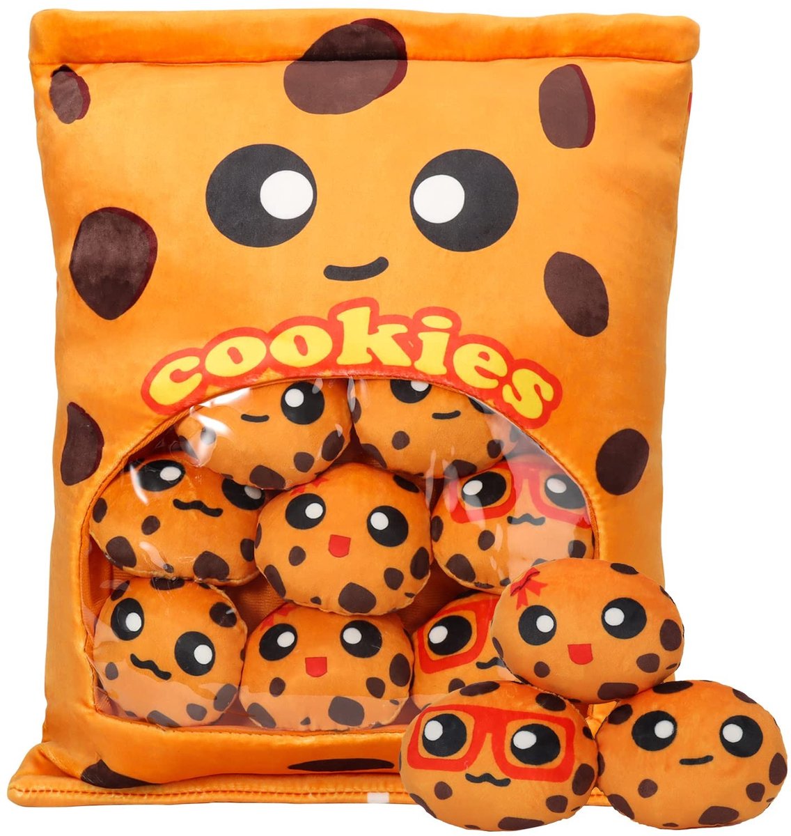 Pluche Kussen met 8 Cookies - Zacht en Verwijderbaar Speelgoed