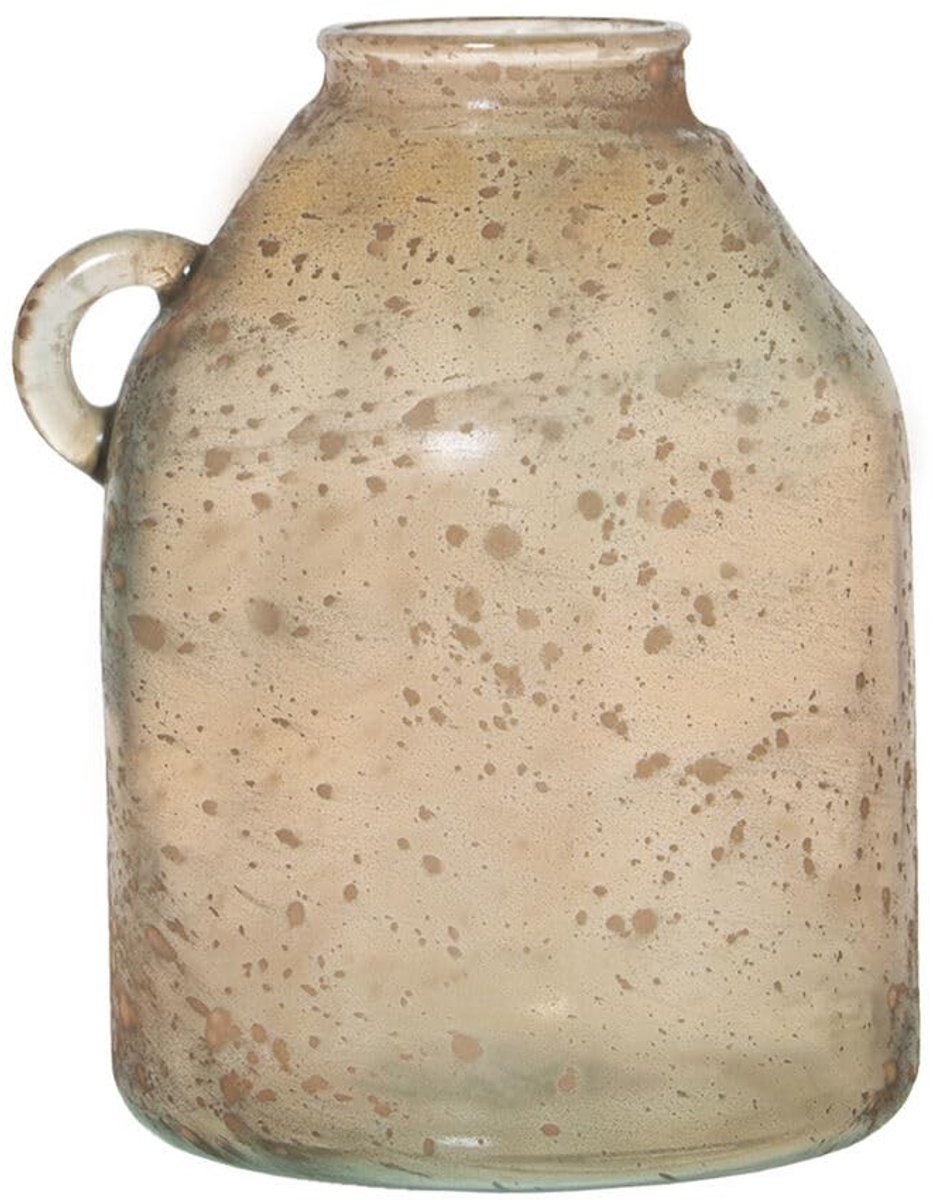 Vaas van gerecycled glas - Bruin - 18 x 18 x 23 cm