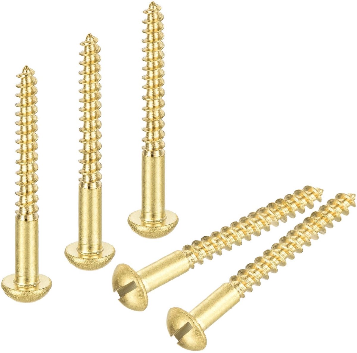 Houtschroeven M4 x 40 mm - Ronde Kop - Koper - 100 Stuks