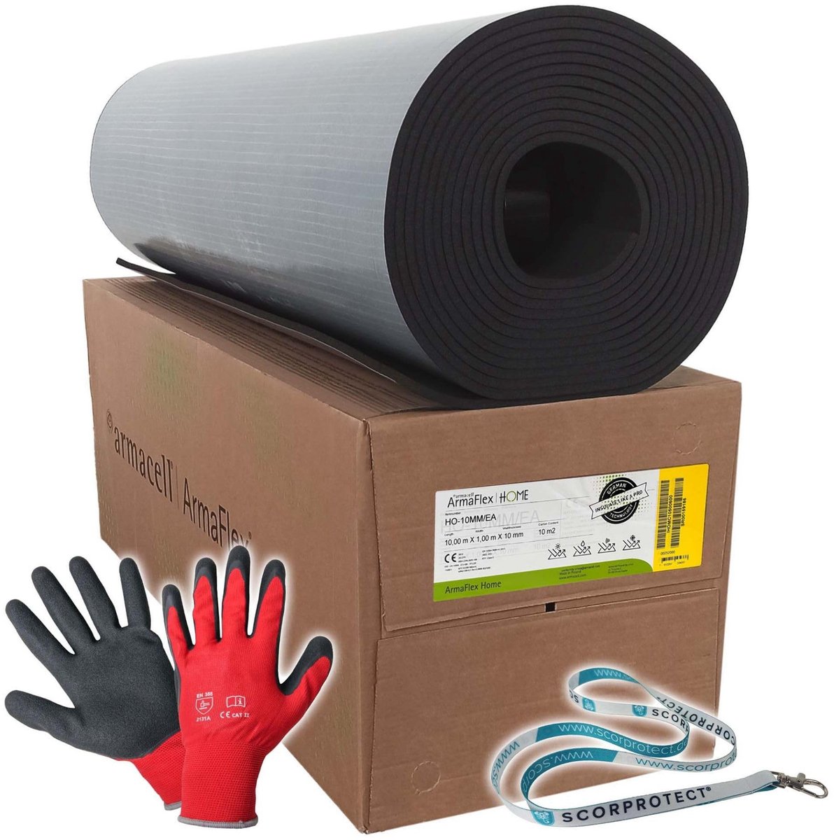 Zelfklevende Isolatieplaat - 10 m² Rubber 10 mm Dikte