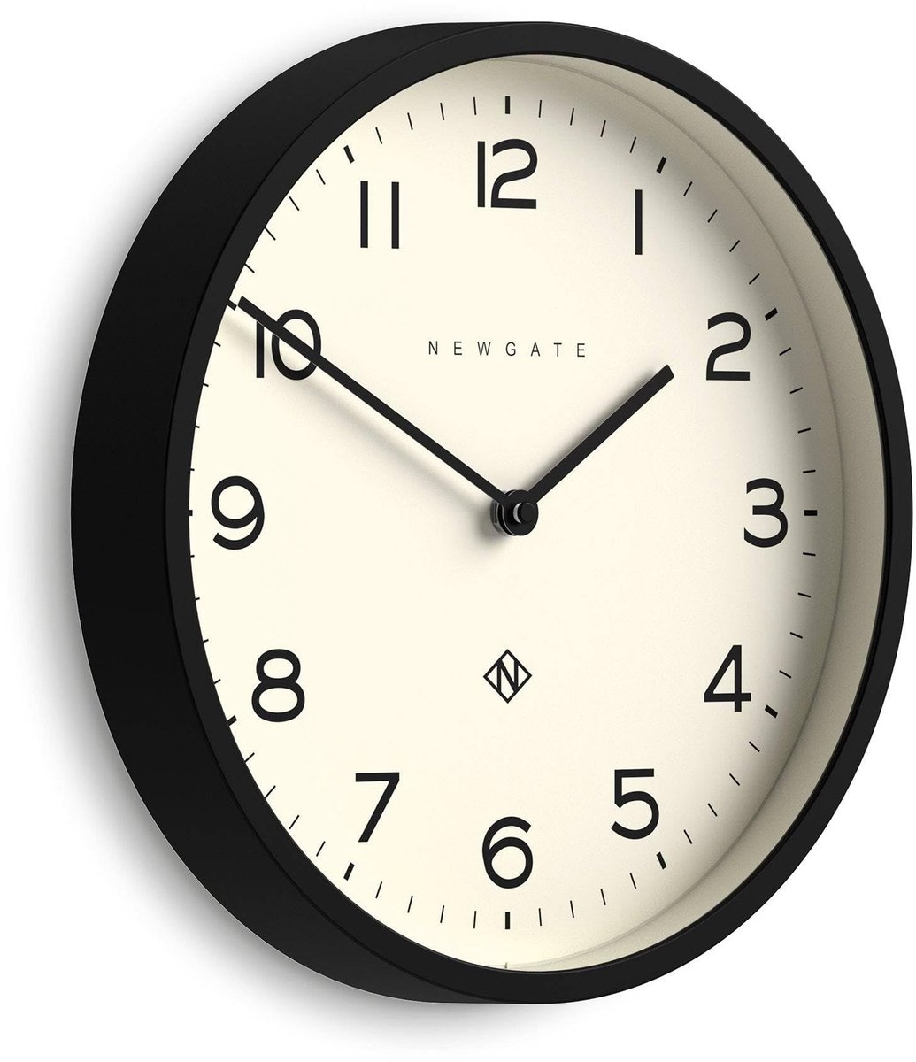 Wandklok - Modern Rond - 30 cm - Zwart met Grote Cijfers