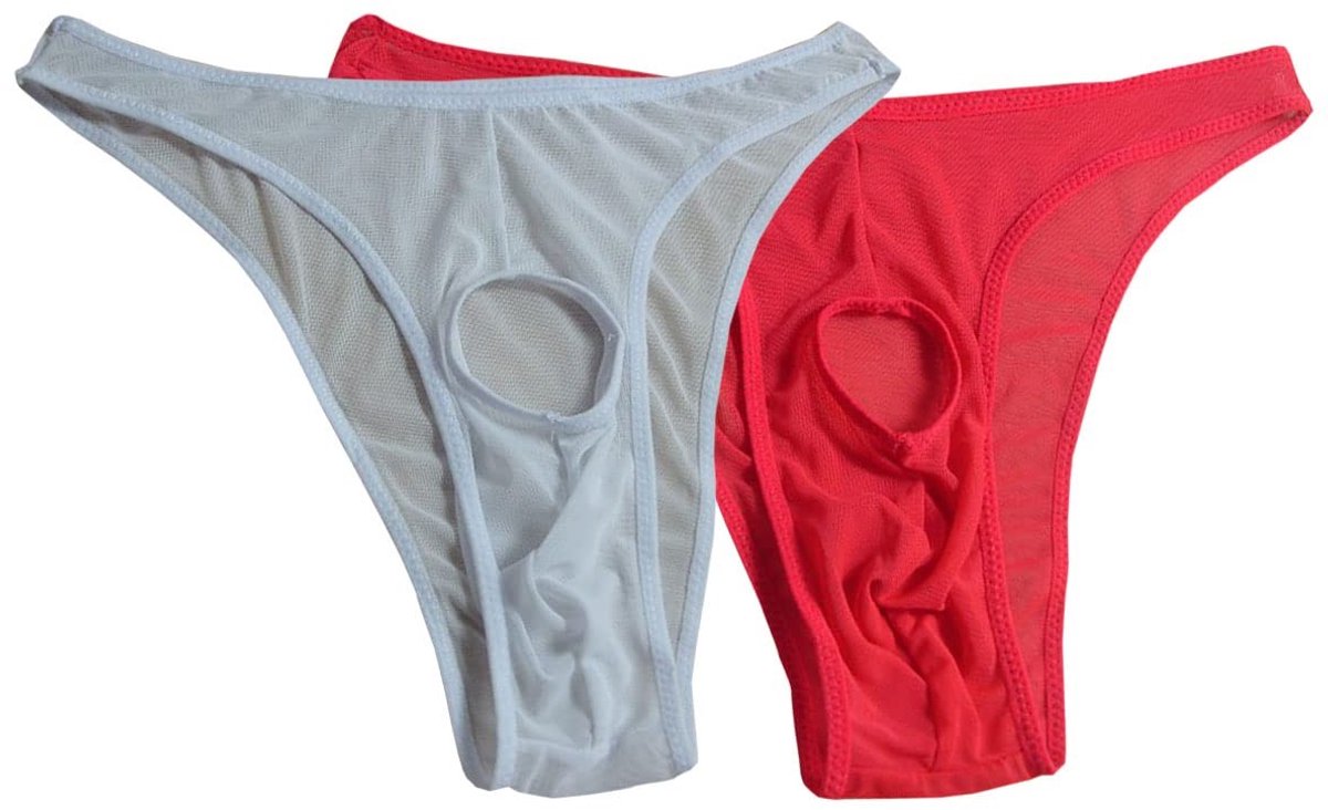Mankini Ondergoed met Open Voorzijde - 2 Stuks