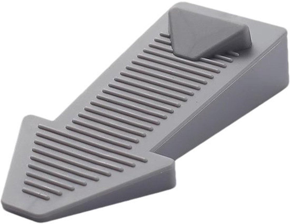 Antislip Deurstopper - Deurwig Rubber - Deur Open Houden - Sterke Grip - 9.5cm - Grijs