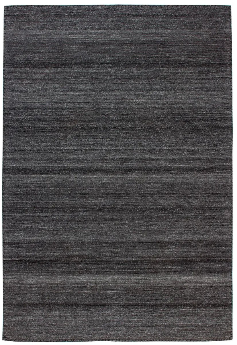Dutch XXL Wollen Vloerkleed | Tapijt | Phoenix | Strepen | Antraciet/Multi | 80x150 cm Antraciet / Multi