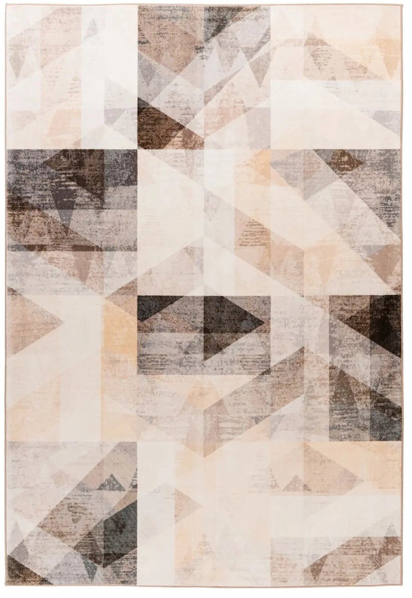 Dutch XXL Modern Vloerkleed | Tapijt | Saphira | Geometrisch | Grijs/Beige | 120x170 cm Grijs / Beige