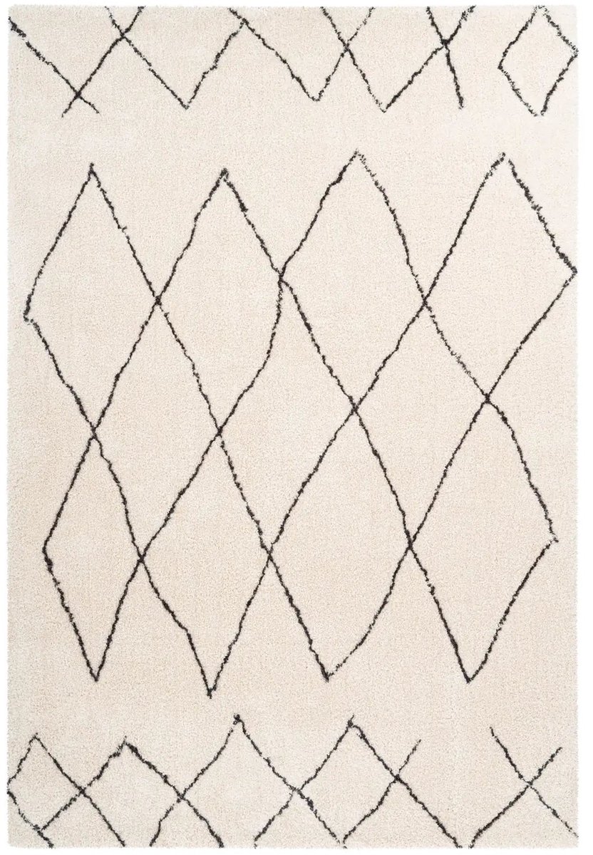 Dutch XXL Berber Vloerkleed | Tapijt | Orlando | Geometrisch | Crème | 80x150 cm