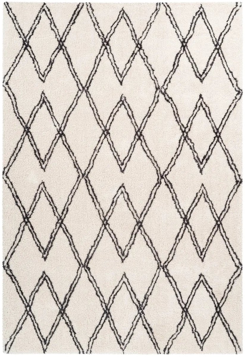 Dutch XXL Berber Vloerkleed | Tapijt | Orlando | Ruiten | Crème | 200x290 cm