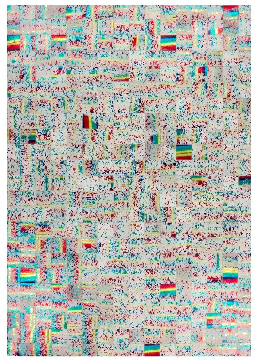 Dutch XXL Leren Vloerkleed | Tapijt | Rocket | Abstract | Crème/Multi | 160x230 cm Crème / Multi