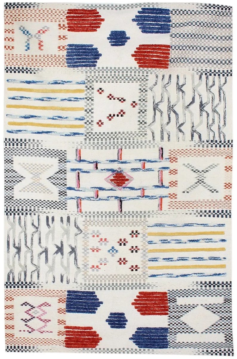 Dutch XXL Wollen Vloerkleed | Tapijt | Empire | Patchwork | Crème/Multi | 200x290 cm Crème / Multi
