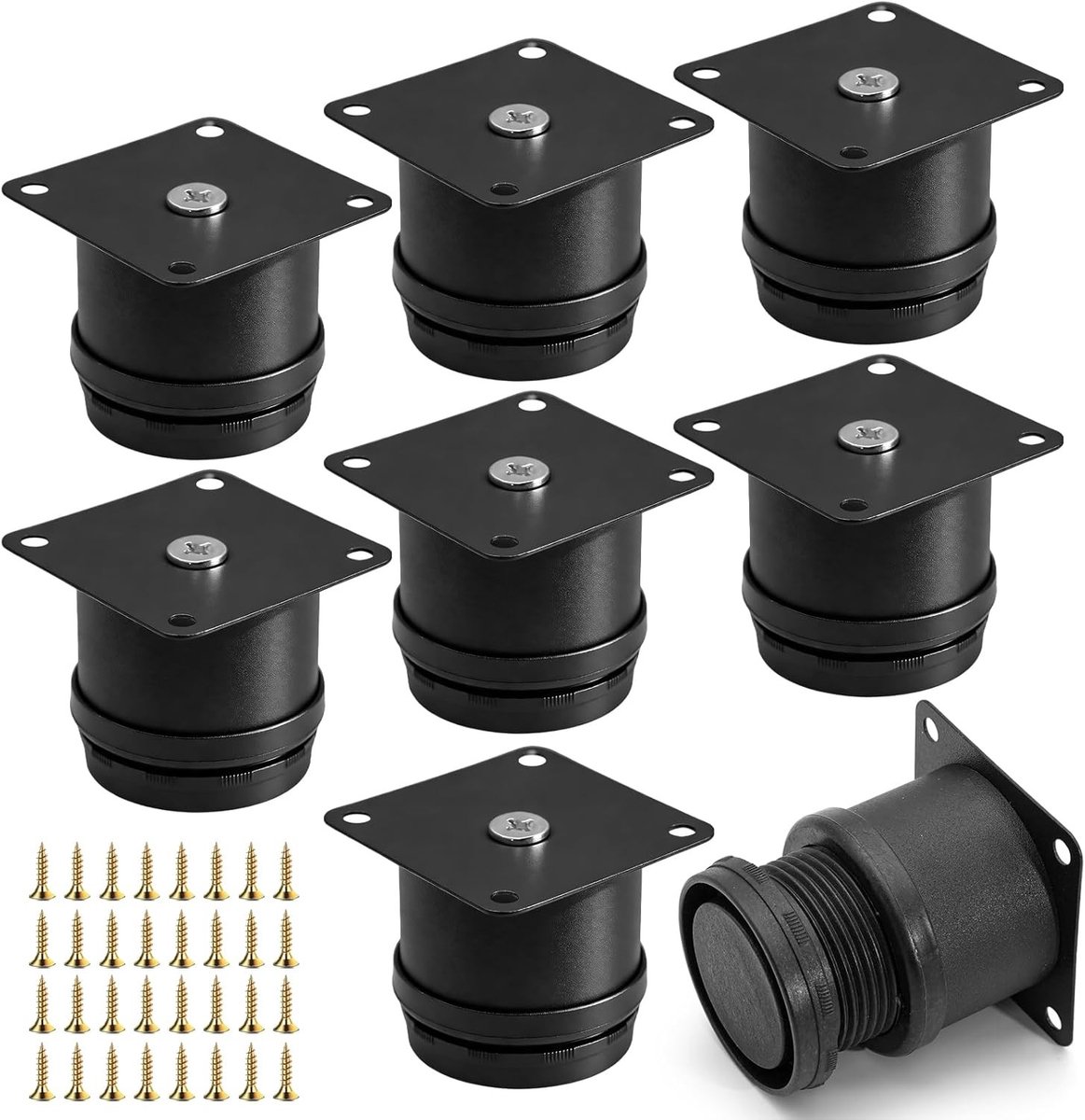 Verstelbare meubelpoten van roestvrij staal, 8 stuks, 5 cm hoog, geschikt voor keuken, kast en badkamer, DIY meubelaccessoires, hoogte instelbaar van 0-15 mm