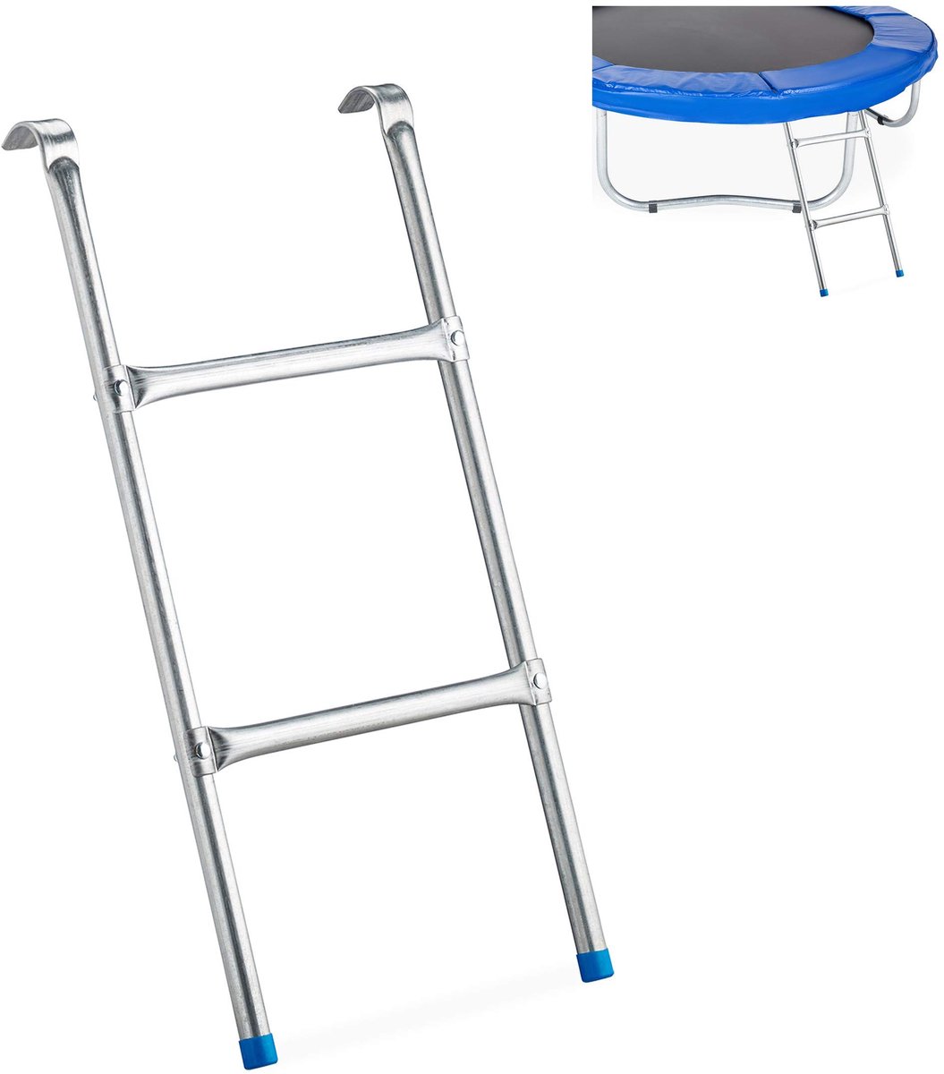 Trampoline Ladder met 2 Treden - Staal, 76 x 38 cm