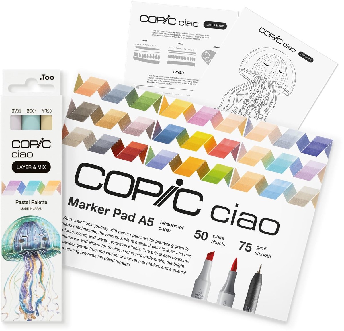 Ciao Marker Starter Set - 3 kleuren met tekenpapier