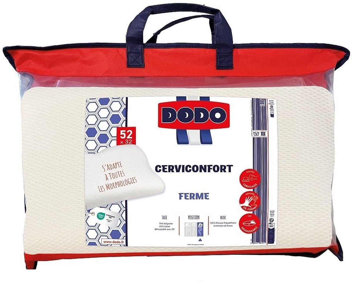 Ergonomisch Memory Foam Kussen - Neksteun met Afneembare Hoes - 32 x 52 cm