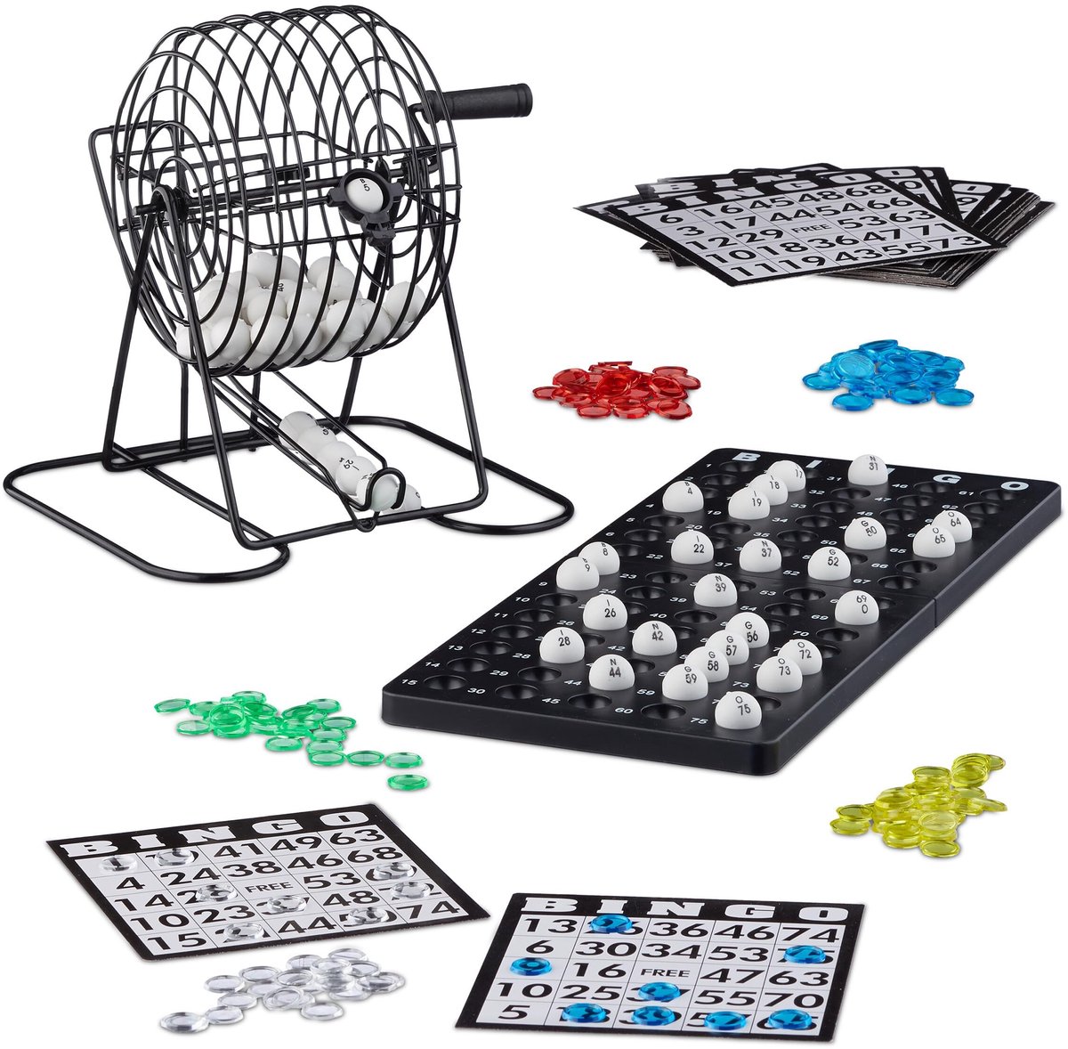 Bingo Spel met Metalen Mill - Zwart