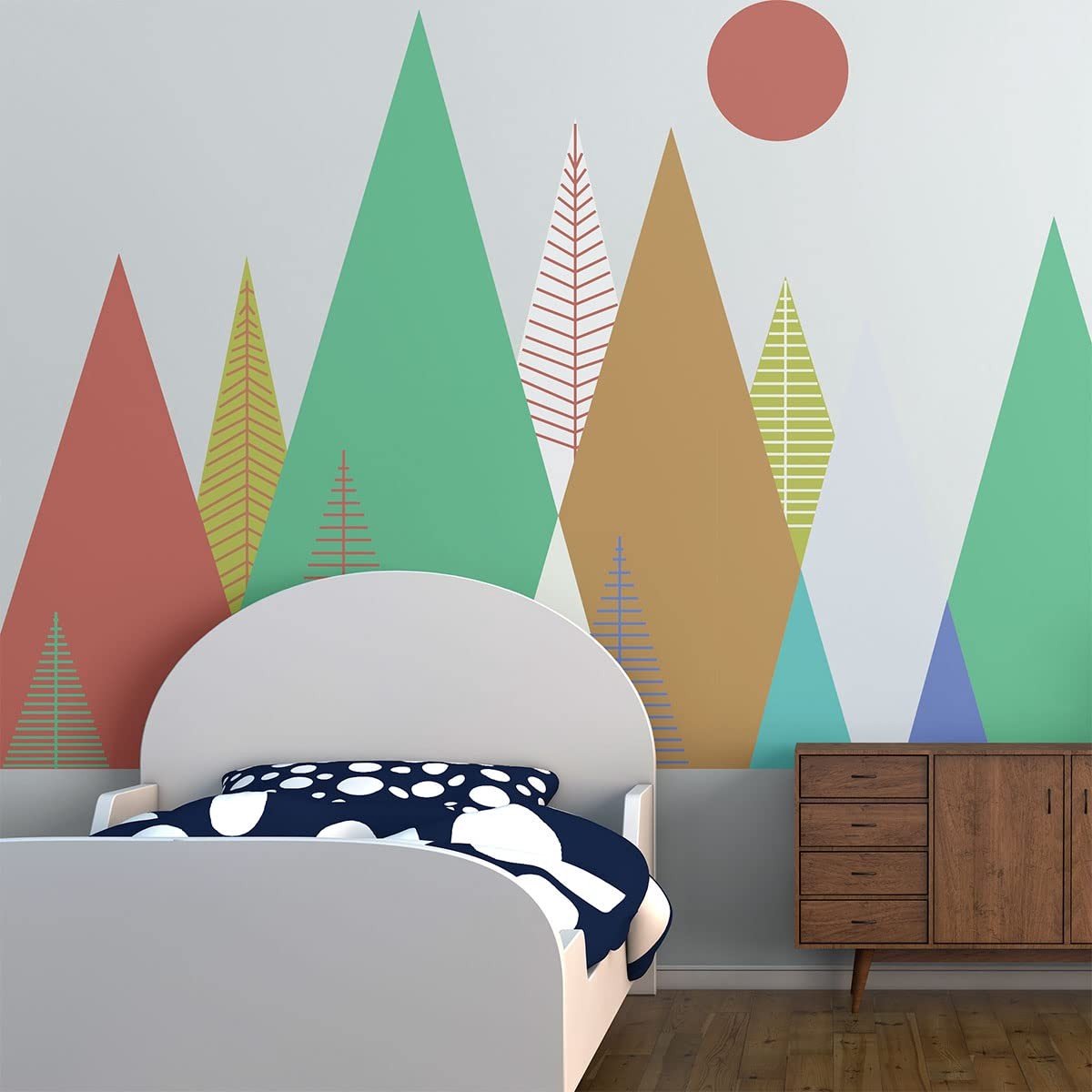 Wandsticker Kinderen - Scandinavian Bergen - 110 x 165 cm