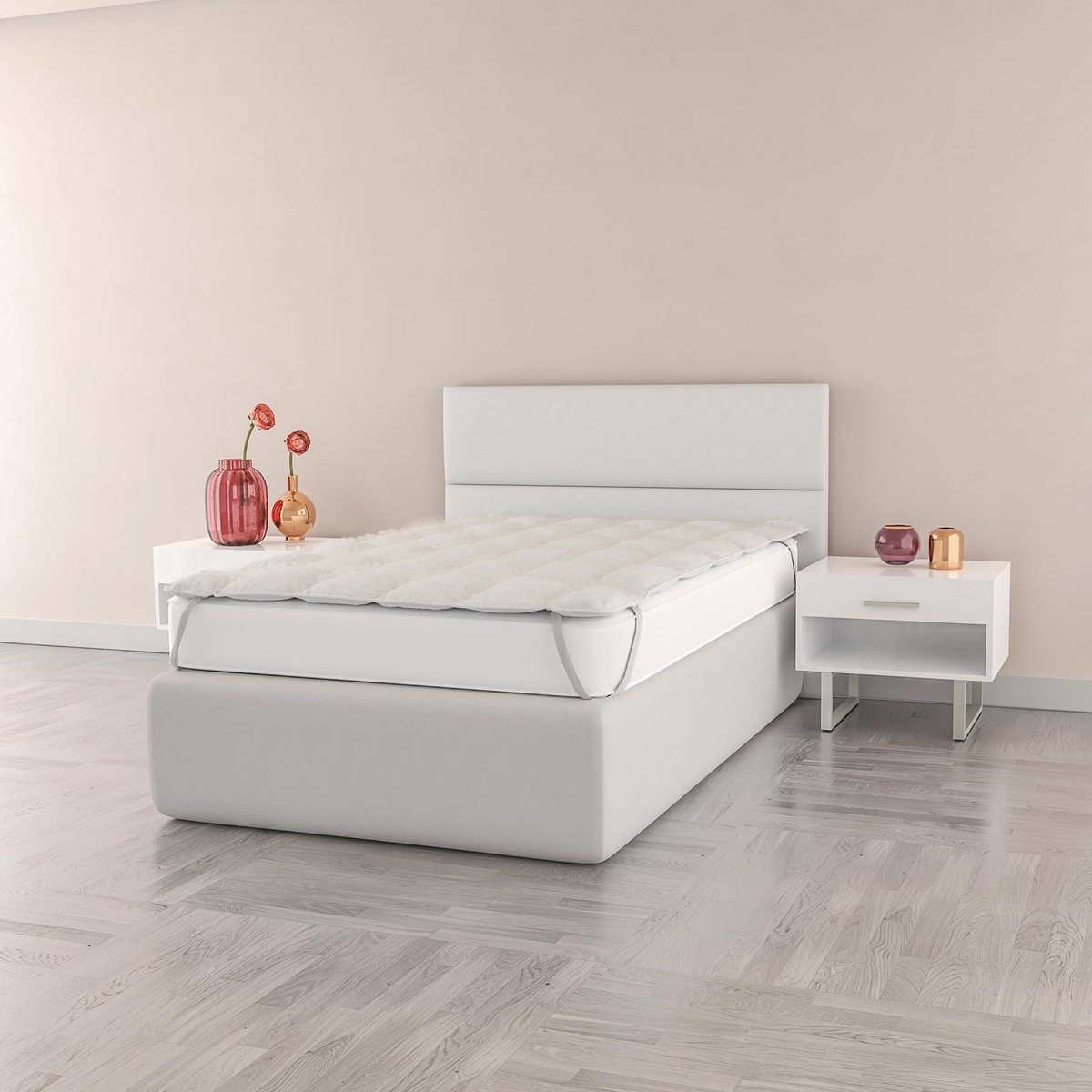 Padded topper met elastische banden - 120 x 195 cm