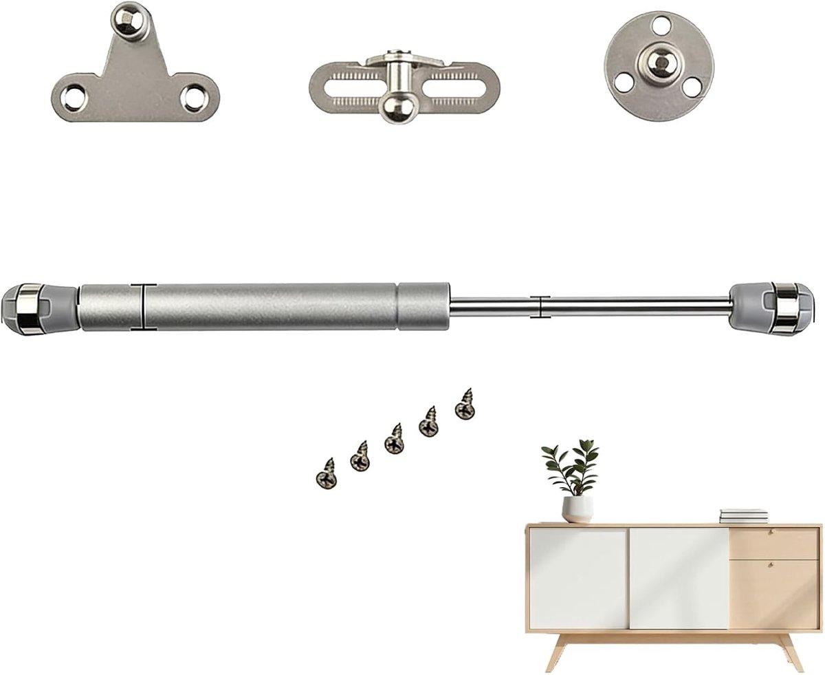 Gasdrukdempers 100N - 2 stuks, hydraulische houders voor houten en aluminium frames, opening 80°/90°/110°, inclusief installatiekit en accessoires voor eenvoudige montage