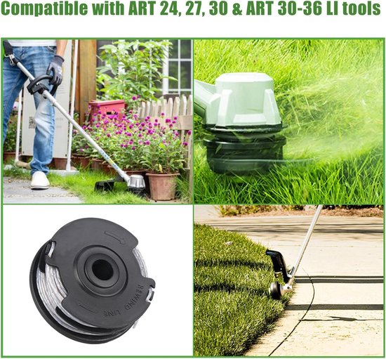 Vervangingsspoel voor grastrimmer met 20ft snijdraad, geschikt voor diverse modellen zoals ART 30-36 LI, ART 30, ART 27 en ART 24 (10 stuks) — afbeelding 3