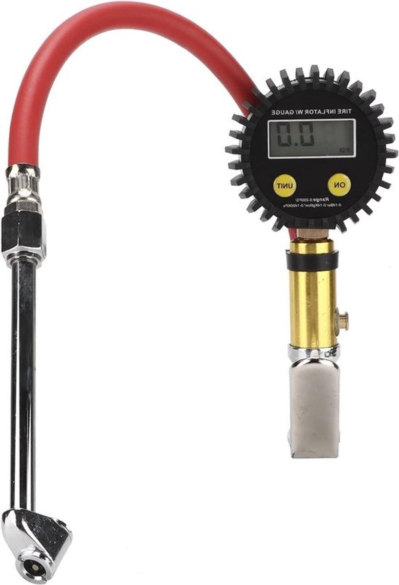 Digitale Bandenspanningsmeter - Luchtinflatormeter Bandendrukmeter - Bandenspanning Controleren - LCD Digitaal Display - 3-300 PSI - Aluminium