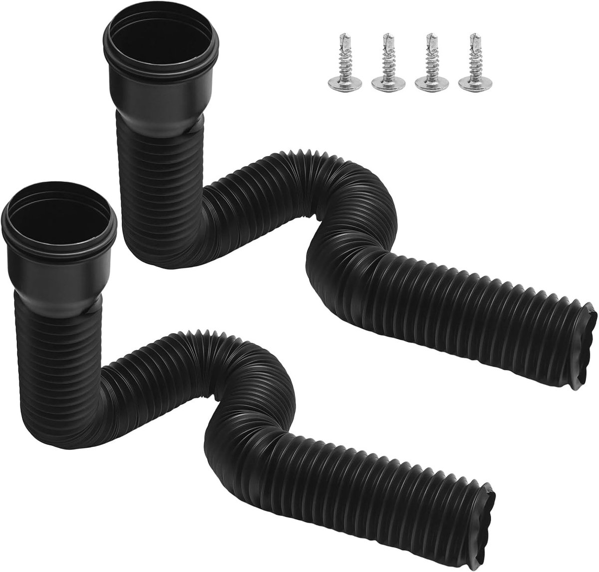 Gootuitbreidingen 2 stuks, eenvoudig te installeren en uit te breiden van 47 tot 150 cm voor 80/100 mm buizen, zonder gereedschap nodig