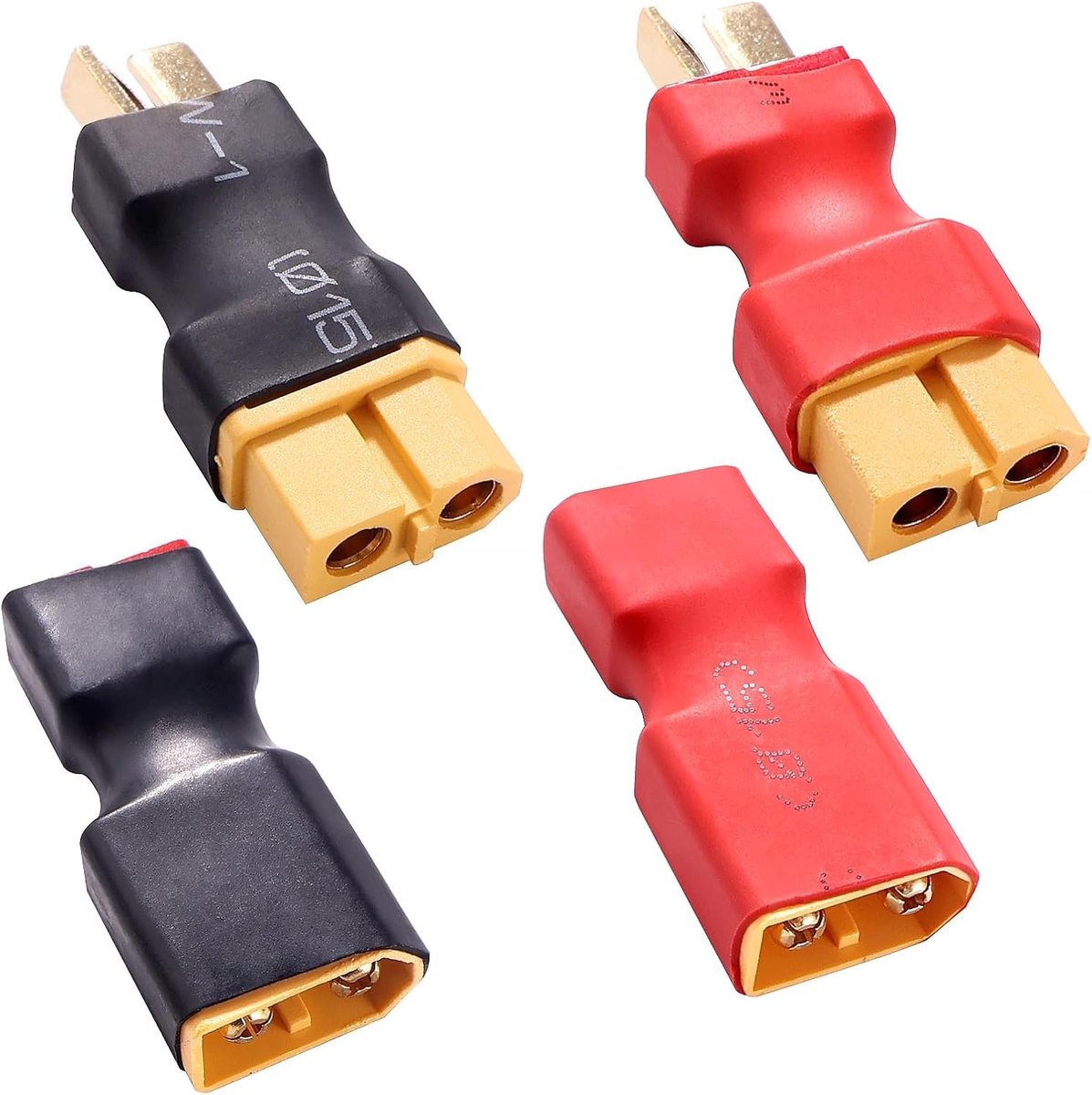 4 Stuks T Plug naar XT60 Adapter, Deans T Plug Male/Female naar XT60 Verbinding, Ideaal voor RC LiPo Batterijen en Modelbouw