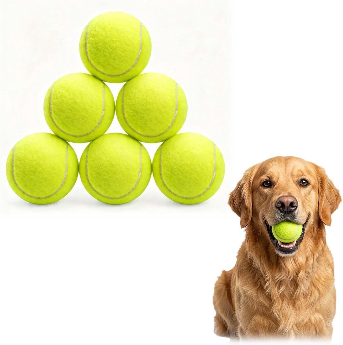 Tennisballen voor Honden - 6 Stuks, 5cm Diameter, Interactieve Speelgoed voor Kleine Honden, Ideaal voor Buitenactiviteiten en Oefeningen