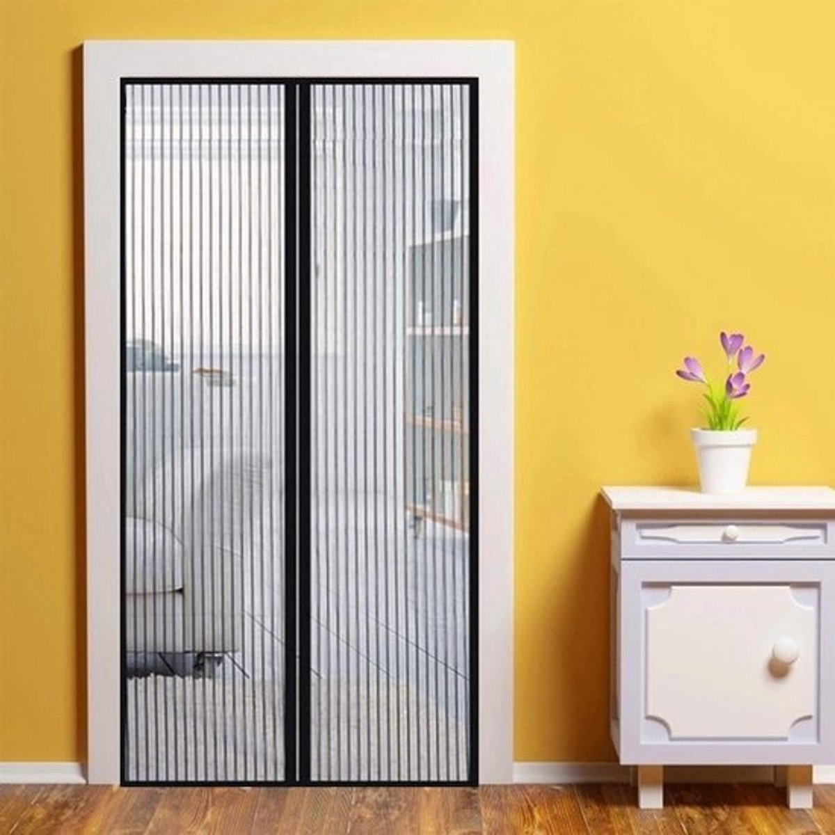 Magnetische Deur Hor - Vliegendeur Hor - Buiten Zitten - Automatisch Sluitend - 100x240 cm - Zwart