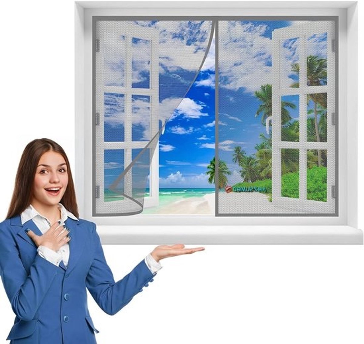 Magnetisch Deurgordijn - Vliegenhor Deur - Insecten Buiten Houden - Zelfsluitend - 70 x 80 cm - Grijs