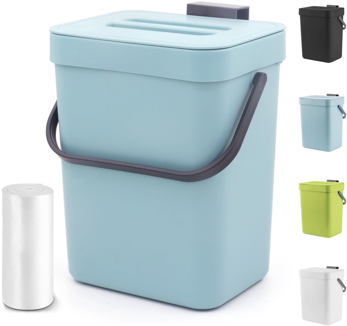Kleine Prullenbak met Deksel - 5L - Blauw