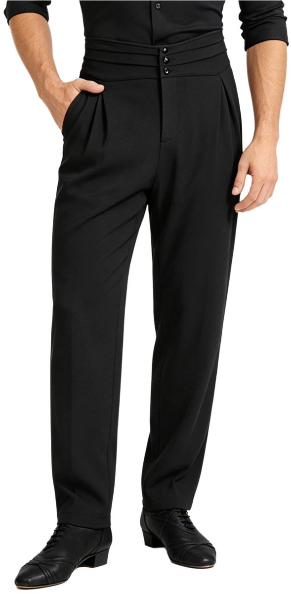 Herendansbroek met Hoge Taille - Formeel Zwart