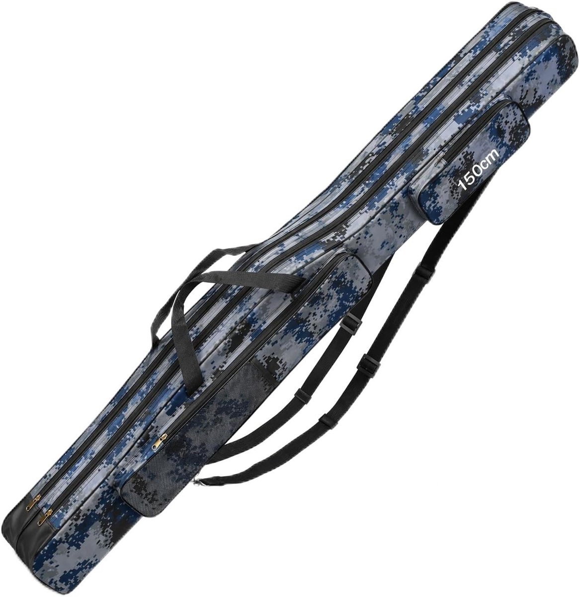 Visserstas 150 cm - Waterdichte, Opvouwbare Tas met 3 Compartimenten voor Hengels, Net en Accessoires